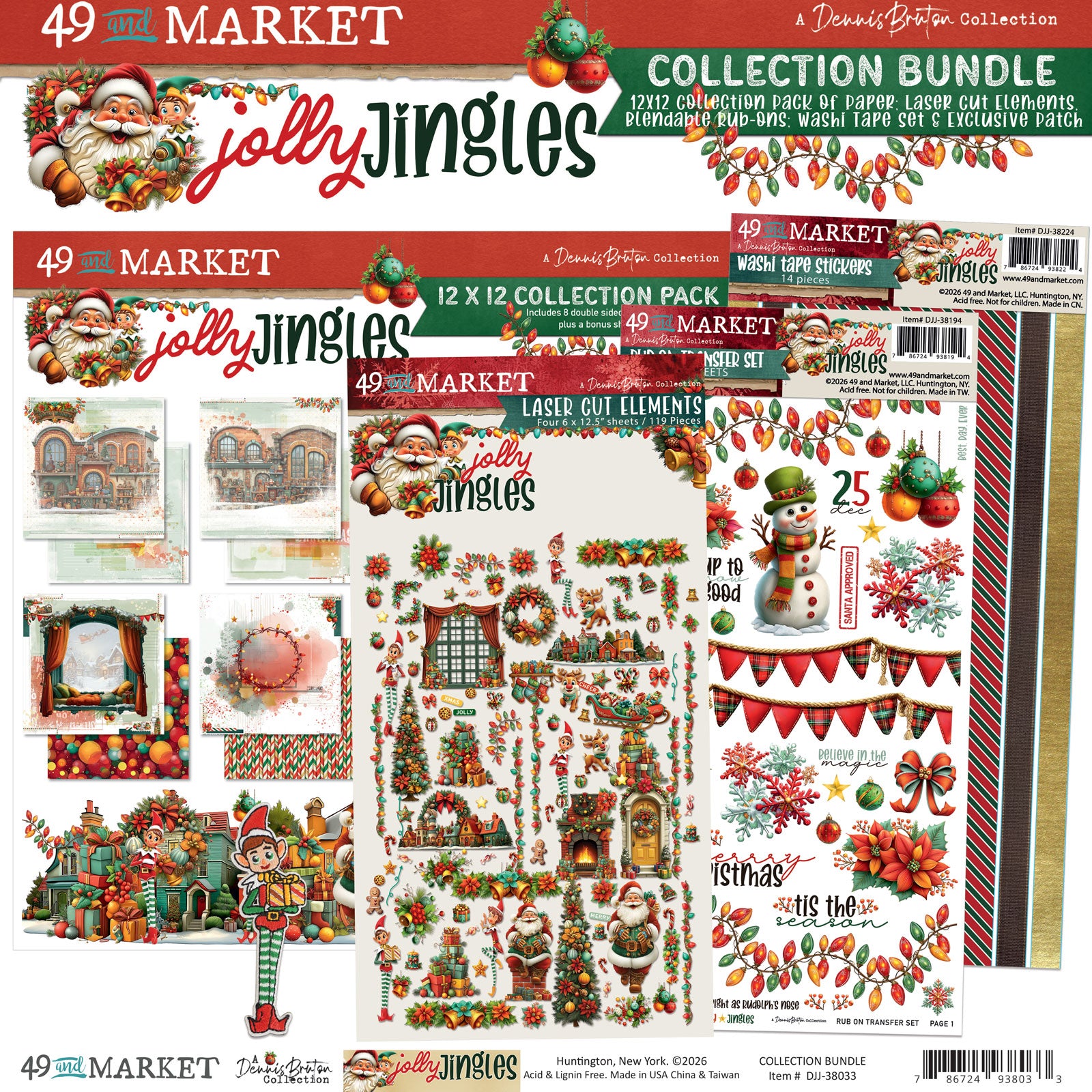 49 & Market Jolly Jingles Collection Bundle w/ Patch